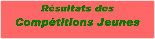 Zone de Texte: Rsultats des Comptitions Jeunes
